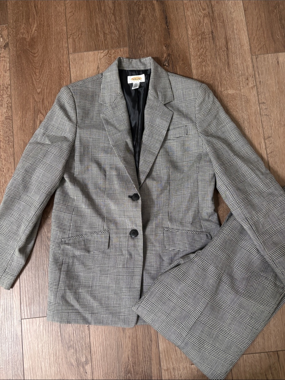 Talbots Glen Plaid Houndstooth Women's Blazer & Pants 2 piece Suit Trousers Set